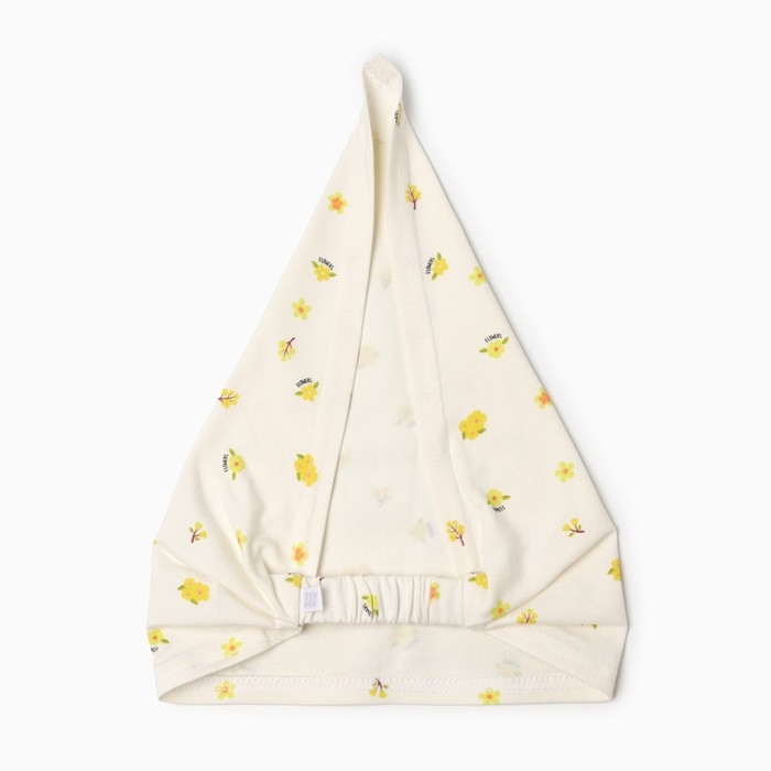 Косынка для девочки, цвет бело-желтый, размер 48-50