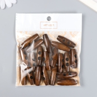 Пуговицы дерево для творчества 2 прокола "Цилиндр" набор 20 шт 4х1,1х1,1 см