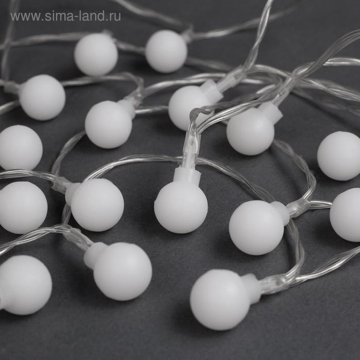 Гирлянда &laquo;Нить&raquo; 3 м с насадками &laquo;Шарики&raquo;, IP20, прозрачная нить, 20 LED, батарейки AAх3 (нет в комплекте), свечение мульти
