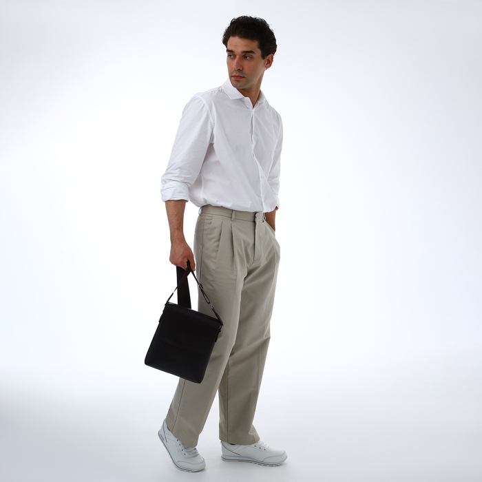 Сумка мужская через плечо TEXTURA, наружный карман, цвет коричневый Сумка мужская через плечо TEXTURA, наружный карман, цвет коричневый