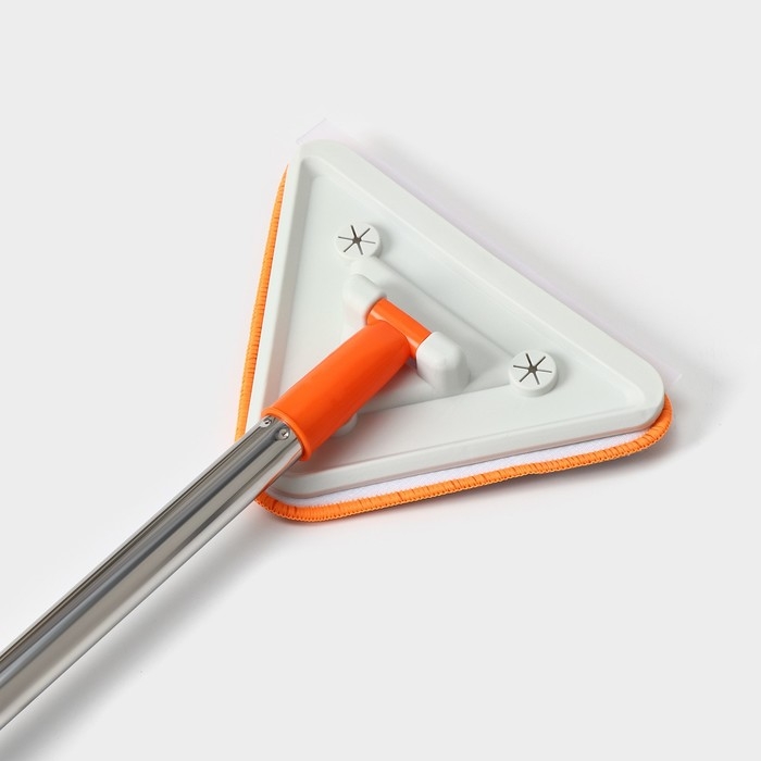 Окномойка фигурная Raccoon, стальная ручка, 2 секции, 102 см, насадка из микрофибры 20&times;15 см