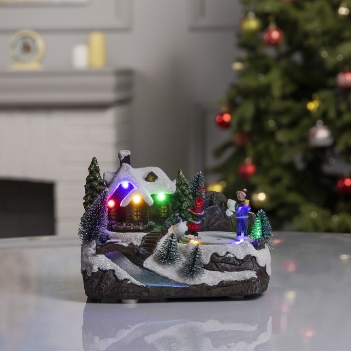 Светодиодная фигура «Новогодний город» 18 × 14 × 11 см, полистоун, батарейки ААх3 (не в комплекте), USB, свечение мульти Светодиодная фигура «Новогодний город» 18 × 14 × 11 см, полистоун, батарейки ААх3 (не в комплекте), USB, свечение мульти