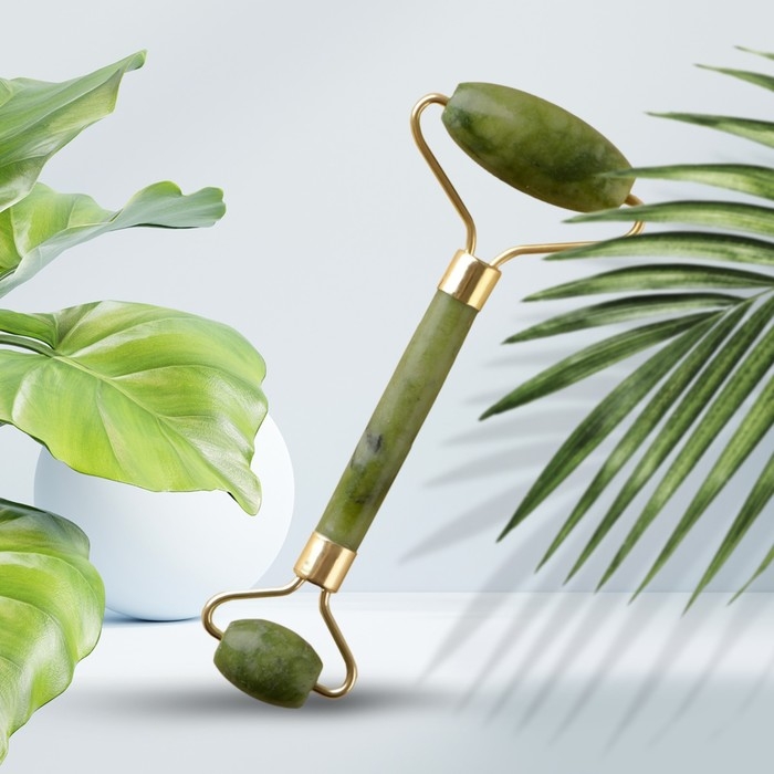 Массажёр гуаша для лица и зоны декольте &laquo;8 марта&raquo; кальцит, серпентин