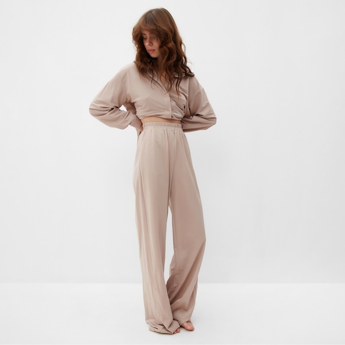 Костюм женский (сорочка, брюки) MINAKU цвет бежевый, р-р 42 Костюм женский (сорочка, брюки) MINAKU цвет бежевый, р-р 42
