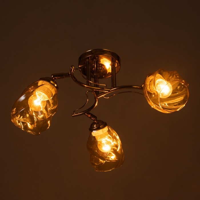 Люстра "Лойс" 3х40Вт Е27 Золото 50х50х22см