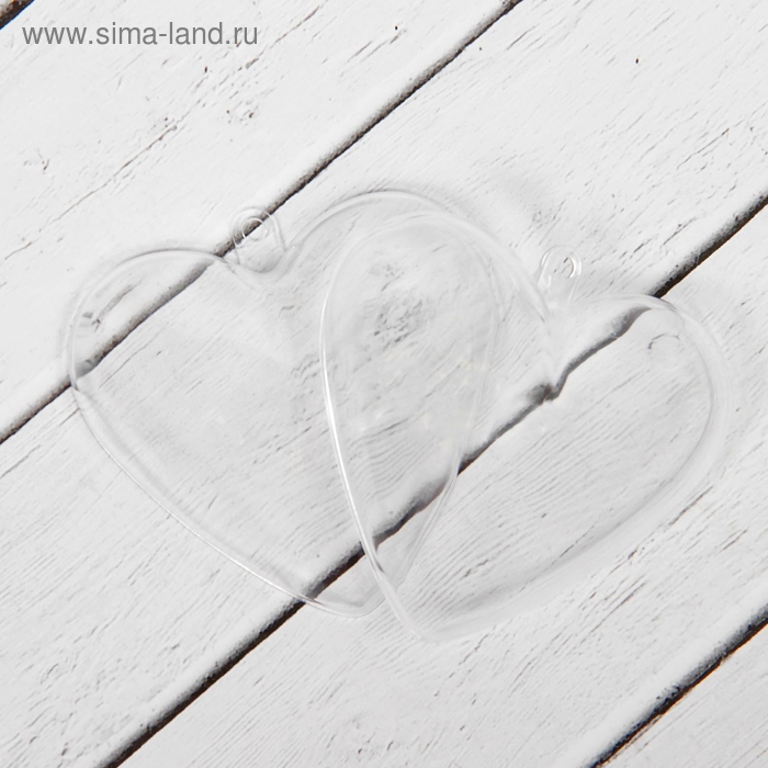 Заготовка - подвеска, раздельные части &laquo;Сердце&raquo;, размер собранного: 3.5 &times; 6.5 &times; 6.5 см