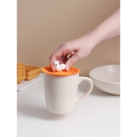 Крышка - непроливайка силиконовая Доляна &laquo;Лама&raquo;, d=10 см, цвет оранжевый