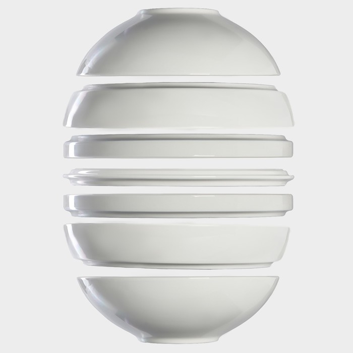 Набор фарфоровой посуды на 2 персоны Magistro La palla, 7 предметов: тарелка d=23 см, 2 тарелки d=23,2 см, 2 тарелки 1000 мл, 2 салатника 1000 мл, цвет белый