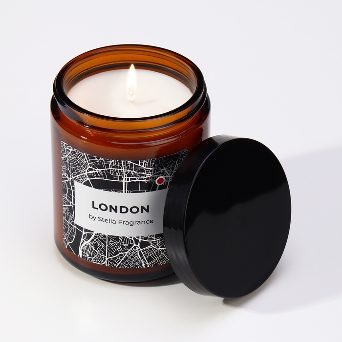 Свеча ароматическая в банке "LONDON", ветивер, пачули, 250 г
