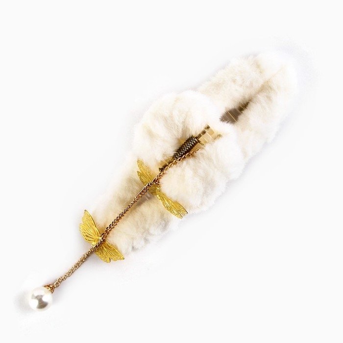 Краб для волос пушистый &laquo;Мечтай&raquo; с подвеской, 3 х 12 см