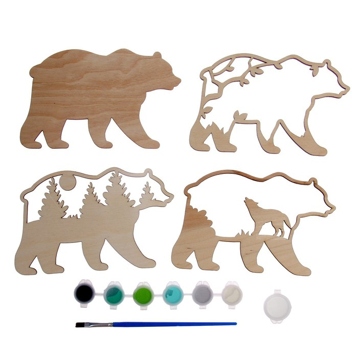 Роспись по дереву &laquo;Медведь&raquo;