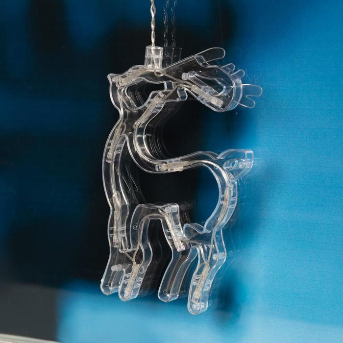 Гирлянда &laquo;Бахрома&raquo; 2.4 &times; 0.9 м с насадками &laquo;Олень&raquo;, IP20, прозрачная нить, 138 LED, свечение мульти, 8 режимов, 220 В