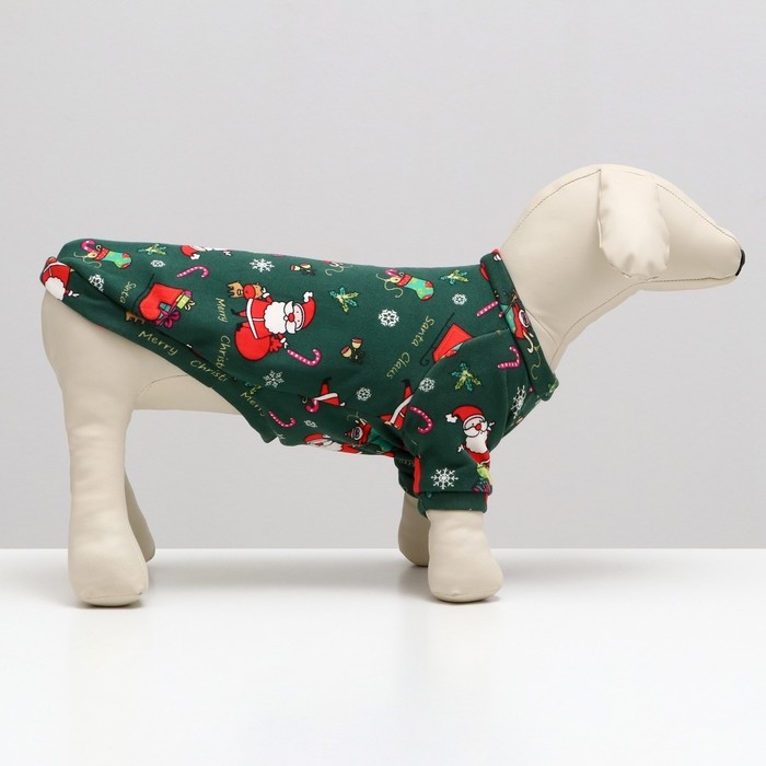 Новый год. Кофта новогодняя для животных Новый год. Кофта новогодняя для животных "Подарки", размер L, зелёный (ДС 35, ОШ 30, ОГ 44 см)