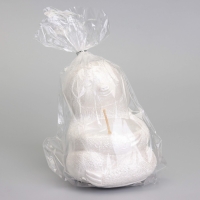 Свеча "Ленивец" в подсвечнике из гипса,9х10,5х11см, белый перламутр