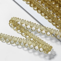 Тесьма декоративная «Петля», 12 мм, 10 ± 1 м, цвет золотой Тесьма декоративная «Петля», 12 мм, 10 ± 1 м, цвет золотой