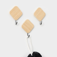 Крючки самоклеящиеся Доляна &laquo;Ромб&raquo;, 3 шт, цвет светлое дерево