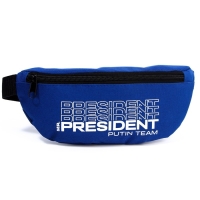 Сумка на пояс &laquo;Putin team&raquo;, 32 x 8 x 15 cм, база, отд на молнии, синяя