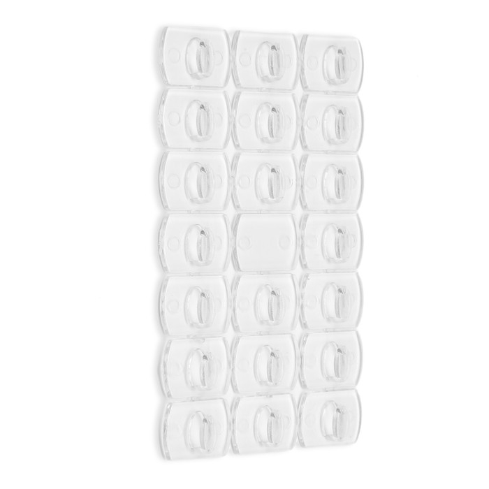 Держатель самоклеящийся для проводов и гирлянд ТУНДРА krep, 14х18 мм, многоразовые, 20 шт