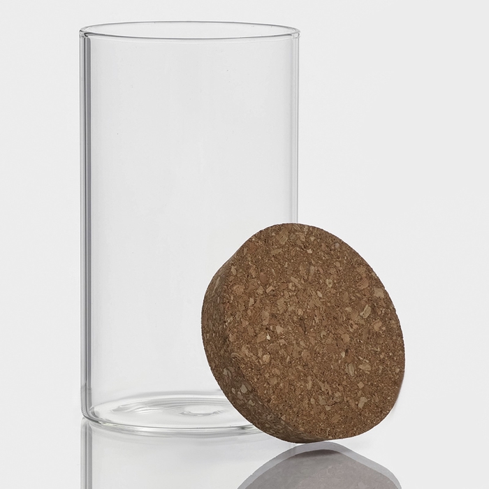 Банка стеклянная для хранения сыпучих продуктов &laquo;Классика&raquo;, 650 мл, 8,5&times;16 см, с пробковой крышкой