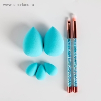 Подарочный набор для создания макияжа &laquo;Милая альпака&raquo;, 2 больших спонжа, 3 маленьких спонжа, 2 кисти для макияжа, BEAUTY FOX