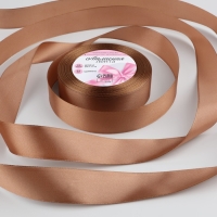 Лента атласная, 25 мм &times; 23 &plusmn; 1 м, цвет светло-коричневый №136