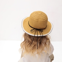 Шляпа для девочки MINAKU "Куколка", размер 50, цвет бежевый Шляпа для девочки MINAKU "Куколка", размер 50, цвет бежевый