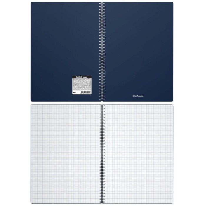 Тетрадь А4 на спирали, 60 листов в клетку, ErichKrause Classic, пластиковая обложка, блок офсет 100% белизна, МИКС