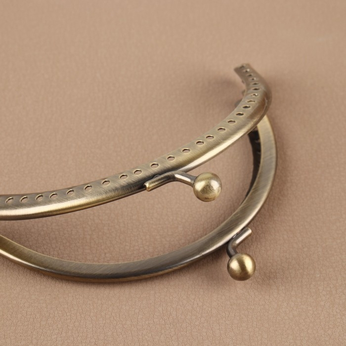 Фермуар пришивной «Полукруг», 10 × 6,5 см, цвет бронзовый Фермуар пришивной «Полукруг», 10 × 6,5 см, цвет бронзовый