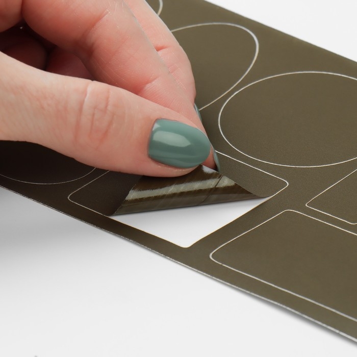 Набор заплаток для верхней одежды, клеевые, лист 10 &times; 18 см, 10 шт, цвет хаки