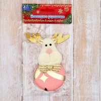 Мягкая подвеска "Олень-кругляш" 5х10 см, розовый Мягкая подвеска "Олень-кругляш" 5х10 см, розовый