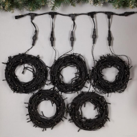 Гирлянда &laquo;Клип-лайт&raquo; 5 нитей по 20 м, IP44, УМС, тёмная нить, 665 LED, свечение белое, 24 В