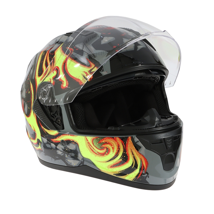 Шлем интеграл с двумя визорами, размер L (59-60), модель BLD-M67E, черно-желтый