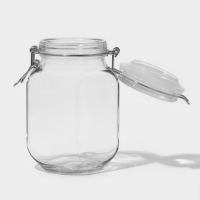 Банка стеклянная для сыпучих продуктов &laquo;Прозрачная&raquo;, 900 мл