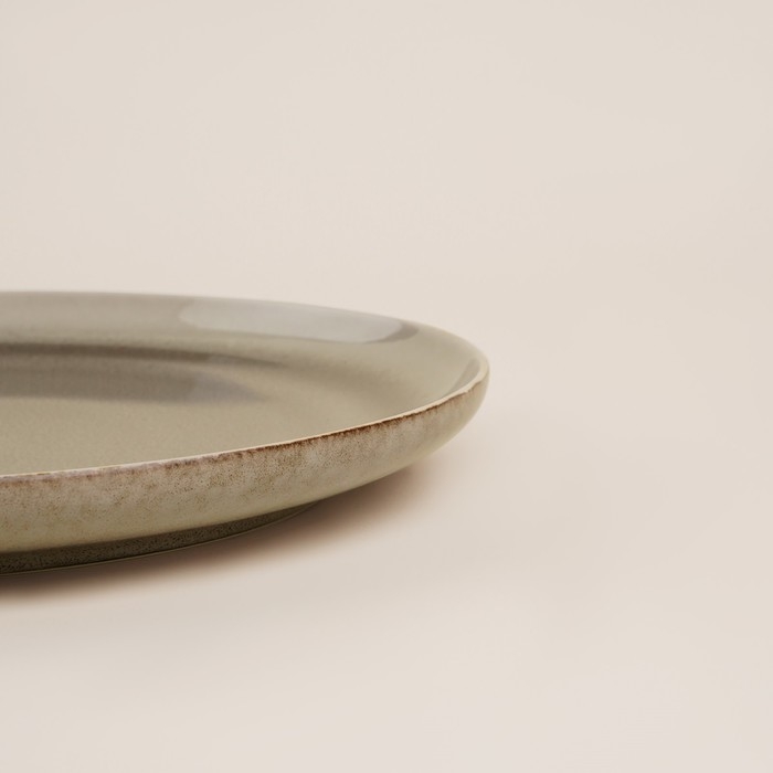 Набор тарелок фарфоровых SL Home &laquo;Мольвено&raquo;, d=21,4 см, цвет коричневый