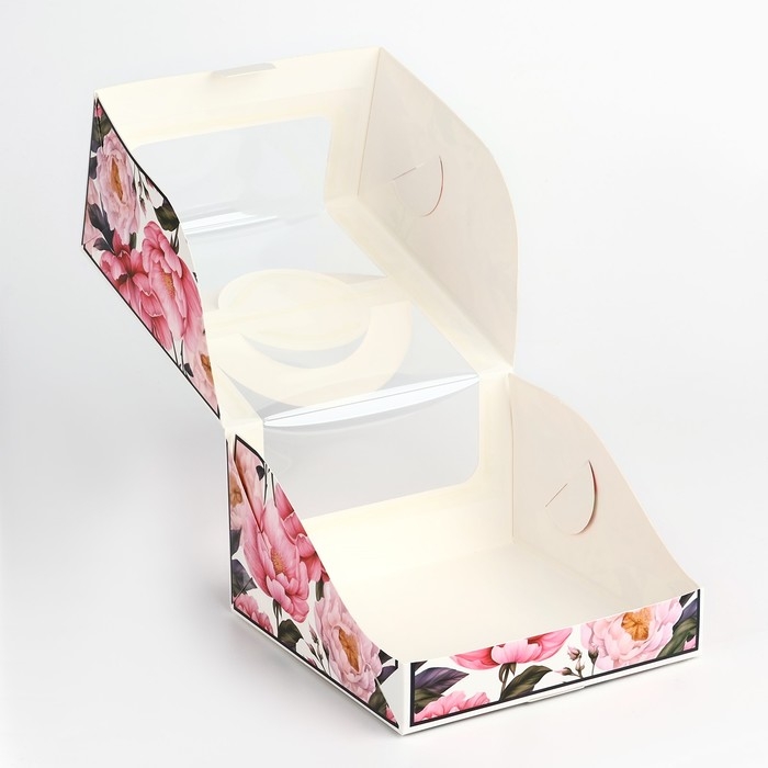 Коробка под бенто-торт с окном &laquo;Для тебя&raquo;, 14 х 14 х 8 см