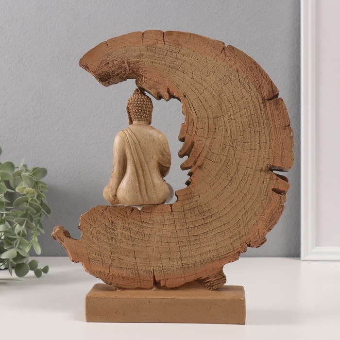 Сувенир полистоун Сувенир полистоун "Будда - Мудра Дхьяна - медитация в разрезе дерева" 6,5х27х27 см
