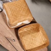 Корзинка плетеная "Манадо" бамбук 30х30х19 см, светлая Корзинка плетеная "Манадо" бамбук 30х30х19 см, светлая