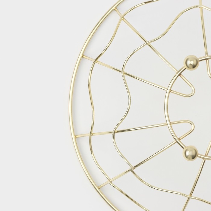 Фруктовница Доляна &laquo;Солнце&raquo;, 23&times;23&times;9 см, цвет золотой