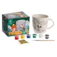 Кружка под раскраску на новый год &laquo;Весёлый праздник&raquo;, 300 мл, набор для творчества