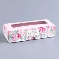 Коробка с обечайкой для 3 конфет, с окном &laquo;Презент&raquo;, 13&times;5&times;3.3 см