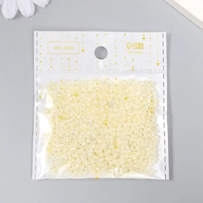 Бисер круглый размер 12/0 "Сливки" 20 гр