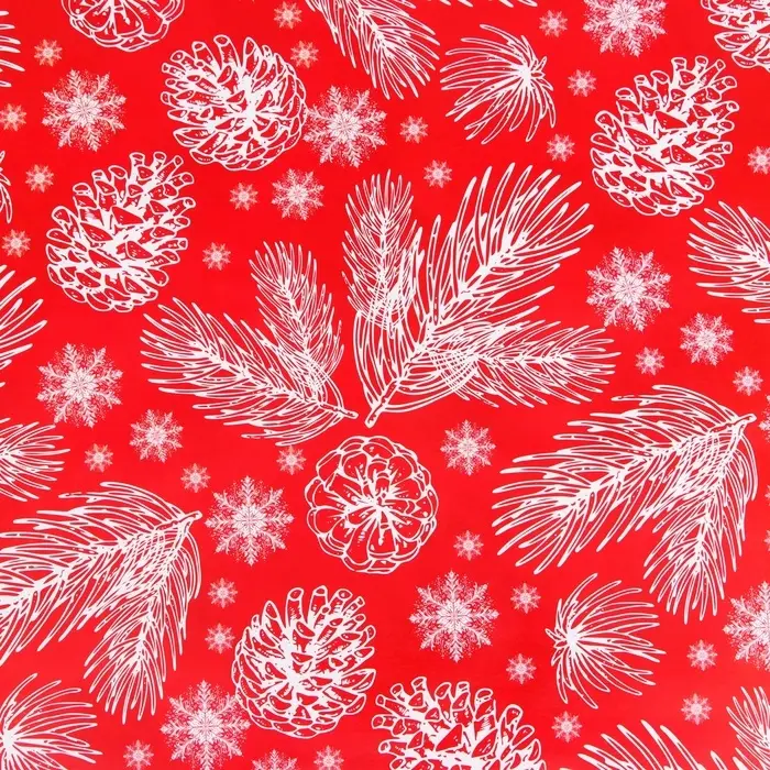 Бумага упаковочная &laquo;Снегири&raquo;, глянец, двусторонняя, 80 г/м&sup2; , 70&times;100 см