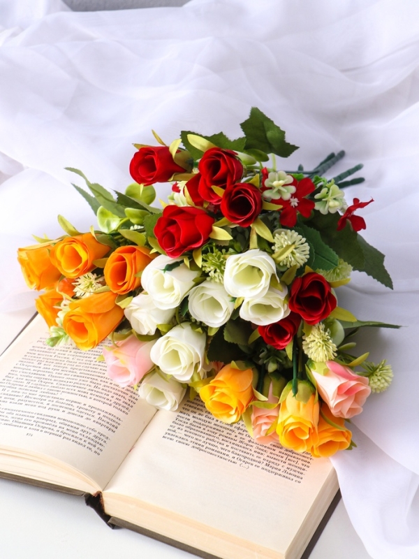 Букет "Роза леди, ассорти" 30 см, микс