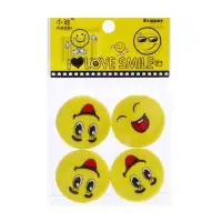 Набор ластиков фигурных Calligrata "Смайлы", 4 штуки, в блистере, МИКС
