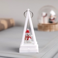 Светодиодная фигура-брелок "Снеговик", 4x4x9.5 см, LR1130x3 (в комплекте), свечение тёплое белое