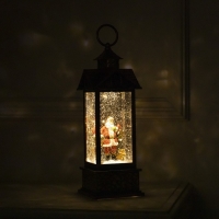 Светодиодная фигура &laquo;Фонарь с Дедом Морозом&raquo; 10 &times; 30 &times; 10 см, пластик, батарейки ААх3 (не в комплекте), USB, свечение тёплое белое