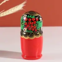 Матрёшка дерево &laquo;Хохлома&raquo;, чёрная голова, 5-кукольная, 11-12 см