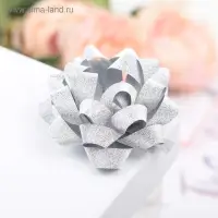 Бант - звезда №7.5, фасовка 8 шт., с блестками, МИКС