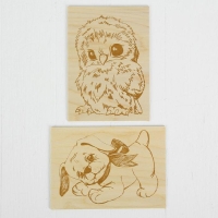Доски для выжигания "Совёнок и Щенок", 2 шт. Доски для выжигания "Совёнок и Щенок", 2 шт.
