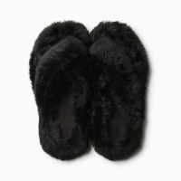 Тапочки женские с открытым носом размер 38, цвет чёрный